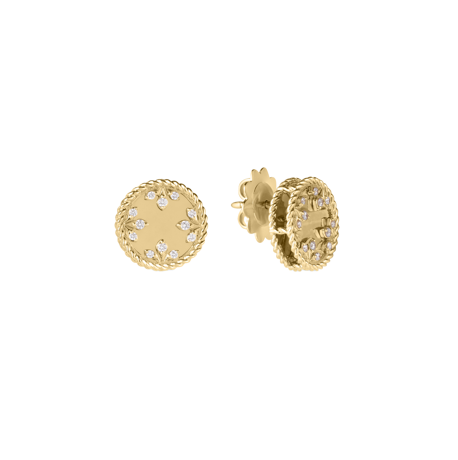 Roberto Coin Venetian Princess Yellow Gold Diamond Stud Earrings